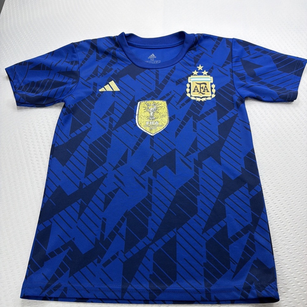 Kids Argentina Adidas jersey 2022 Size 10 Youth Blue FIFA
